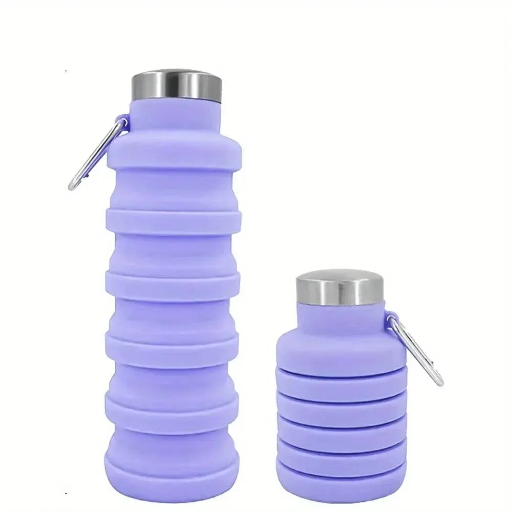 1pc Collapsible Water Bottle - Reusable BPA-Free Silicone Foldable Bottle for Outdoor Hiking, Mountaineering & Travel