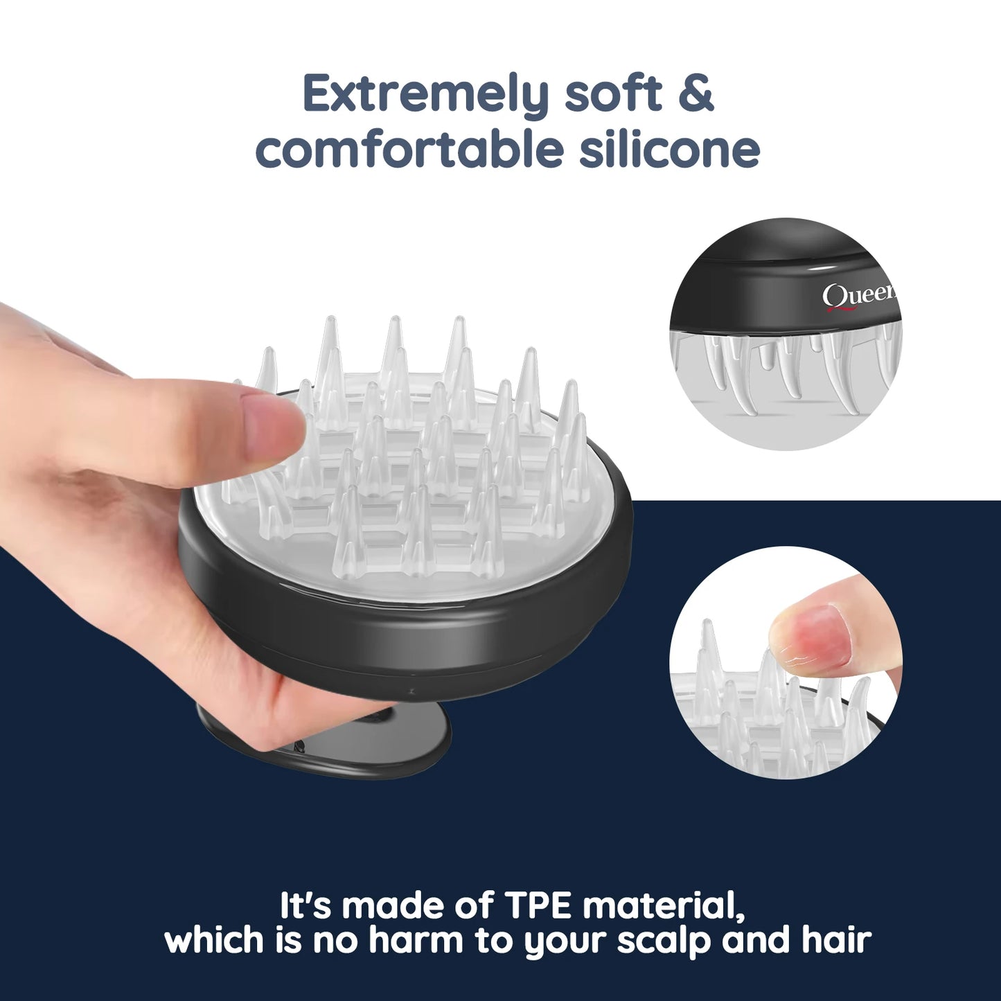 Hair Growth & Dandruff Solution: Silicone Scalp Massager Brush