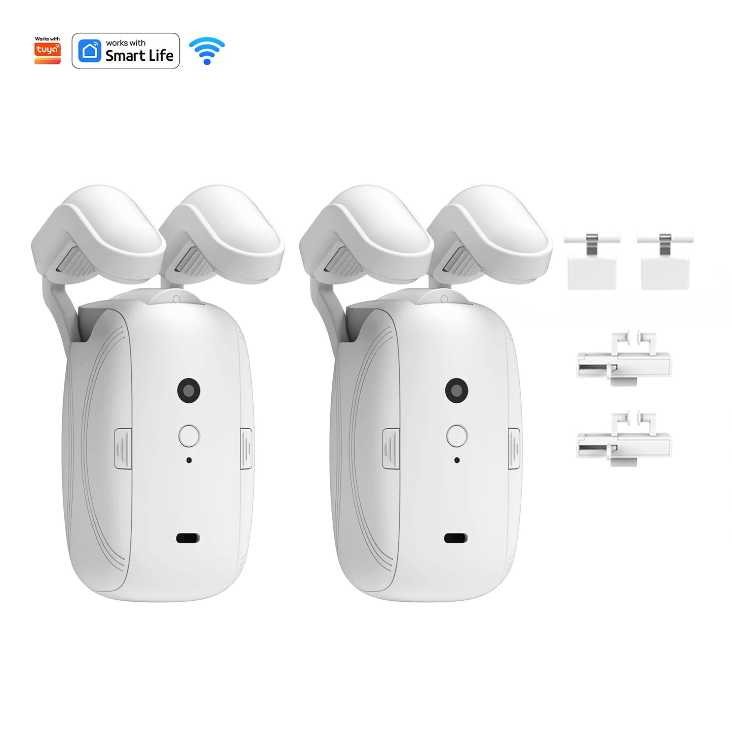 Smart Wi-Fi Curtain Controller (1/2 PC) No-Install Required, App Control, Timer & Light Sensor, Compatible with Roman Rod