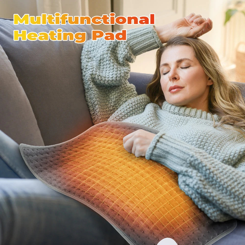 Electric Heating Pad Blanket with 9 Heat Levels and 4 Modes — Adjustable Timer for Shoulder, Neck, Back, Spine, and Legs