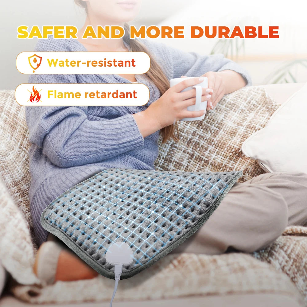 Electric Heating Pad Blanket with 9 Heat Levels and 4 Modes — Adjustable Timer for Shoulder, Neck, Back, Spine, and Legs