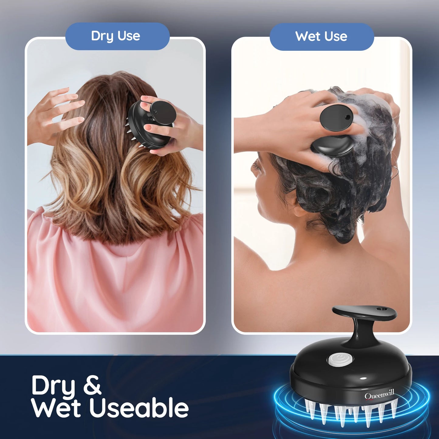 Hair Growth & Dandruff Solution: Silicone Scalp Massager Brush