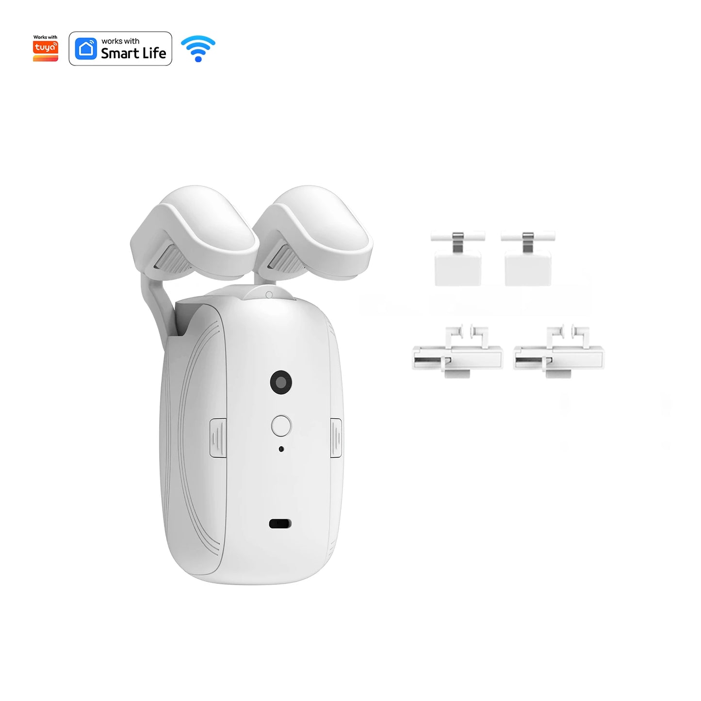 Smart Wi-Fi Curtain Controller (1/2 PC) No-Install Required, App Control, Timer & Light Sensor, Compatible with Roman Rod
