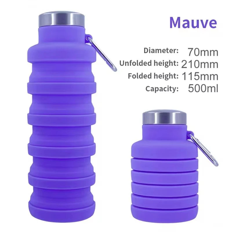 1pc Collapsible Water Bottle - Reusable BPA-Free Silicone Foldable Bottle for Outdoor Hiking, Mountaineering & Travel