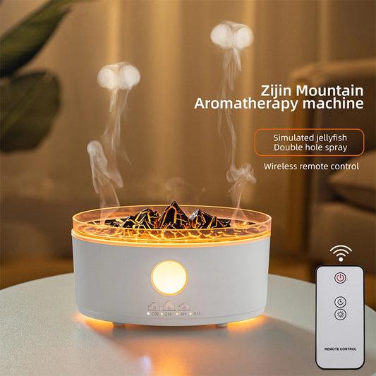 DC 24V Jellyfish Aromatherapy Diffuser with 3-Color Lights, Remote Control, Smoke Ring Humidifier, and Essential Oil Diffuser for Home Use