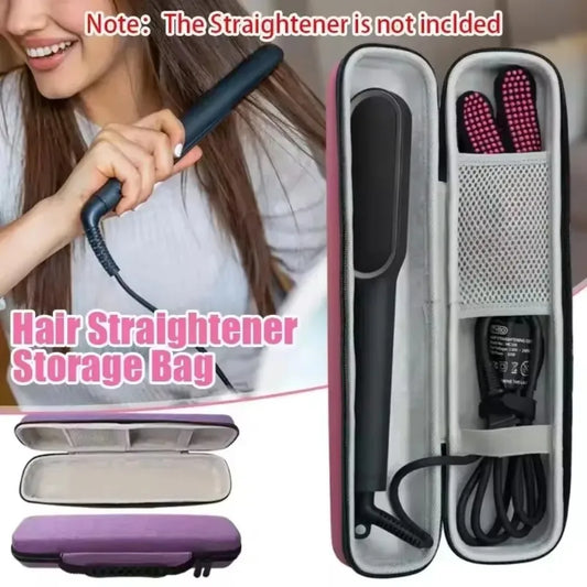 Portable EVA Hair Straightener Storage Bag – Travel Case for Curling Irons (Empty Protective Carrying Case)