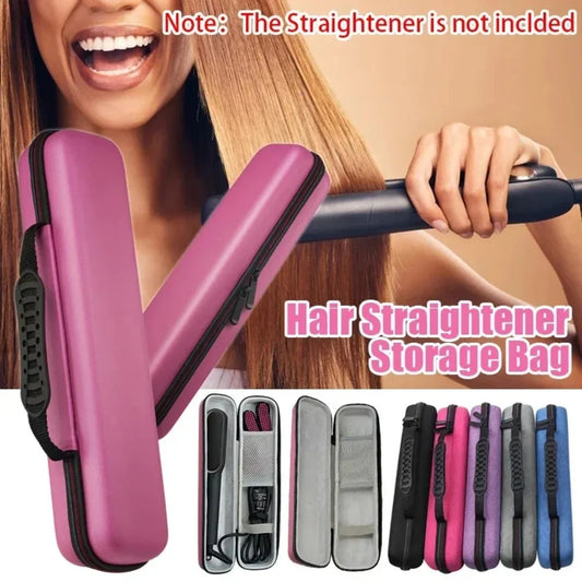 Portable EVA Hair Straightener Storage Bag – Travel Case for Curling Irons (Empty Protective Carrying Case)