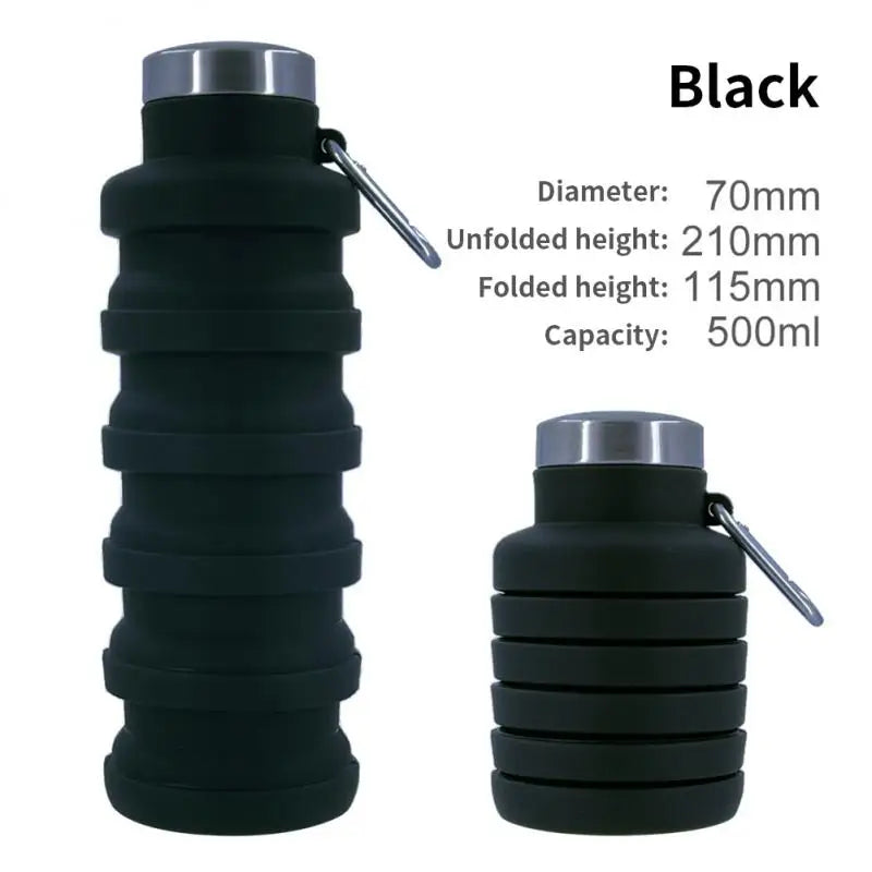 1pc Collapsible Water Bottle - Reusable BPA-Free Silicone Foldable Bottle for Outdoor Hiking, Mountaineering & Travel